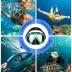 Snorkeling Gear for Adults, Dry Snorkel Set, Panoramic Anti-Leak and Anti-Fog Tempered Glass Lens, Adjustable Snorkeling Gear with Mesh Bag Ear Plug for Snorkeling Scuba Diving Travel