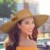 Womens Sun Hat - Wide Brim Floppy Beach Hats for Women Foldable Straw Hat with Heart Shaped Sunglasses UPF 50+