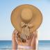 Womens Sun Hat - Wide Brim Floppy Beach Hats for Women Foldable Straw Hat with Heart Shaped Sunglasses UPF 50+