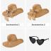 Womens Sun Hat - Wide Brim Floppy Beach Hats for Women Foldable Straw Hat with Heart Shaped Sunglasses UPF 50+