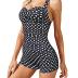 Tempt Me Women Tummy Control One Piece Swimsuits with Shorts Boyleg Retro Bathing Suit Halter Swimwear