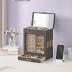 SONGMICS Jewelry Box with Glass Window, 5-Layer Jewelry Organizer with 3 Side Drawers, Jewelry Storage, with Big Mirror, Modern, 6.1 x 10.3 x 12.6 Inches, Slate Gray and Metallic Gold UJBC162G01