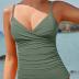 Yonique Women's Tankini Top Swimwear Twist V Neck Swimsuits Tummy Control Bathing Suits Top Only