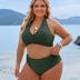 Blooming Jelly Womens Tummy Control Bathing Suits Modest High Waisted Bikini Sets Cute Halter 2 Piece Swim Suit 2024
