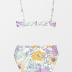 CUPSHE Women Swimsuit Bikini Set High Waisted Push Up Cheeky Drawstring Two Piece Bathing Suit