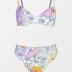 CUPSHE Women Swimsuit Bikini Set High Waisted Push Up Cheeky Drawstring Two Piece Bathing Suit