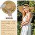 Beach Hats for Women - Foldable Straw Hat Embroidered Wide Brim Floppy Sun Hat UPF 50+, Honeymoon, Travel, Cruise