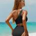 Yonique Women's One Piece Bathing Suit One Shoulder Swimsuit Cutout Swimwear Monokini