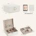 SONGMICS 2-Layer Jewelry Box, Jewelry Organizer with Handle, Removable Jewelry Tray, Jewelry Storage, Floating Effect, 8.1 x 9.4 x 4.3 Inches, Gift Idea, White UJBC165W01