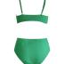 CUPSHE Women's Bikini Sets Two Piece Bathing Suit High Waisted Ribbed Texture Widen Trim