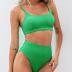 CUPSHE Women's Bikini Sets Two Piece Bathing Suit High Waisted Ribbed Texture Widen Trim