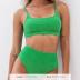 CUPSHE Women's Bikini Sets Two Piece Bathing Suit High Waisted Ribbed Texture Widen Trim