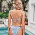 ZAFUL Women's Swimsuits Boho Floral Print String Thong Bikini Set Sexy High Cut Swimwear Bathing Suit