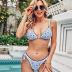 ZAFUL Women's Swimsuits Boho Floral Print String Thong Bikini Set Sexy High Cut Swimwear Bathing Suit