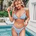 ZAFUL Women's Swimsuits Boho Floral Print String Thong Bikini Set Sexy High Cut Swimwear Bathing Suit