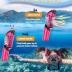 Snorkeling Gear for Adults Kids, Dry Snorkeling Set, Panoramic Anti-Leak and Anti-Fog Tempered Glass Lens, Adjustable Strap Snorkel Set with Mesh Bag Ear Plug for Snorkeling Scuba Diving Travel