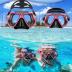 Snorkeling Gear for Adults Kids, Dry Snorkeling Set, Panoramic Anti-Leak and Anti-Fog Tempered Glass Lens, Adjustable Strap Snorkel Set with Mesh Bag Ear Plug for Snorkeling Scuba Diving Travel