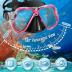 Snorkeling Gear for Adults Kids, Dry Snorkeling Set, Panoramic Anti-Leak and Anti-Fog Tempered Glass Lens, Adjustable Strap Snorkel Set with Mesh Bag Ear Plug for Snorkeling Scuba Diving Travel