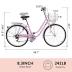 Ktaxon Women Bike Bicycles for Women, Beach Cruiser Bike with Premium Derailleur & Shift Lever, Adjustable Seat, High-Carbon Steel Frame and Excellent Welding Technology (Pink)
