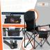 Overmont Oversized Folding Camping Chair - 450lbs Support with Padded Cushion Cooler Pockets - Heavy Duty Collapsible Chairs for Sports Garden Beach Fishing Black
