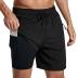 SILKWORLD 5'' 7'' 9'' Inch Mens Swimming Trunks with Compression Liner Quick-Dry Bathing Suit with Zipper Side Pockets