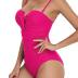 Upopby Women's Bandeau One Piece Swimsuits Tummy Control Bathing Suit for Women Strapless Slimming Push Up Plus Size Swimwear