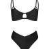 CUPSHE Bikini Set for Women Two Piece Swimsuits Cut Out High Waisted Scoop Neck V Cut Bottom
