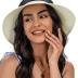 Sun Straw Hat for Women with Wind Lanyard Wide Brim Foldable Beach Summer Hats Womens UV 50+ Protection Bowknot Cap