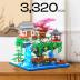 Cherry Bonsai Tree Building Set, Japanese Architecture Building Blocks Set for Adults, Micro Bricks Sakura Tree House Building Kit with Light, Gift for Christmas (3320PCS)