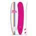 Barbie™ Signature 8ft Surfboard by Wavestorm | Graphic top Deck with high Density Slick Bottom | for Kids and Adults |Foam Construction with Accessories | Leg Leash and Fin Set Included,White