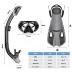 Mask Fin Snorkel Set, Snorkeling Gear for Adults with Panoramic View Mask, Dry Top Snorkel, Adjustable Swim Fins and Travel Bag, Man Woman Snorkel Gear for Swimming Snorkeling Diving