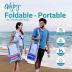 #WEJOY Folding Beach Chair for Adults, Lightweight Beach Chair with Shoulder Straps, High Back Beach Chairs with Hard Armrest, Supports 300lbs for Beach Lawn Concert, Cyan