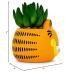 Toynk Garfield 4-Inch Ceramic Planter with Artificial Succulent | Cute Flower Pot, Faux Indoor Plants