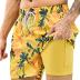 Mens Swim Trunks with Compression Liner 7 inch Inseam 2 Pack Quick Dry Stretch Beach Shorts Bathing Suits Swimwear