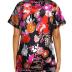 Ekouaer Womens Satin Silk Pajamas Set Short Sleeve Button Down Top and Shorts Sleepwear 2 Piece Pjs Set,Floral Black,Large