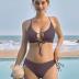 ZAFUL Women 2 Piece Swimsuits Spaghetti Strap Brazilian Bikini Lace Up Swimsuit Bathing Suit