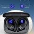 PocBuds Bluetooth Headphones Wireless Earbuds 80hrs Playtime Wireless Charging Case Digital Display Sports Ear Buds with Earhook Deep Bass IPX7 Waterproof Over-Ear Earphones for TV Phone Laptop Black