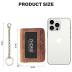 ZHOMA RFID Blocking Genuine Leather Credit Card Case Holder Security Travel Wallet With Removable Keychain ID Window (NEW) - Brown 01