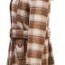 Chrisuno Women Peacoat Woman Women's Basic Designed Notch Lapel Double Breasted Mid-Long Wool Pea Coat Light Brown Plaid XL