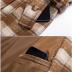 Chrisuno Women Peacoat Woman Women's Basic Designed Notch Lapel Double Breasted Mid-Long Wool Pea Coat Light Brown Plaid XL