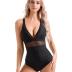 SUUKSESS Women Sexy Mesh Tummy Control Swimsuit Push Up High Waisted Bathing Suit