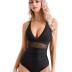 SUUKSESS Women Sexy Mesh Tummy Control Swimsuit Push Up High Waisted Bathing Suit