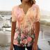 Womens Tops Casual Plus Size Blouse for Work Office Work Shirts Women's Summer Notch V Neck Blouse Tops