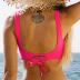 CUPSHE Women Swimsuit Bikini Top Wrap Self Tie Bathing Suit with Fixed Wide Straps
