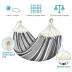 MOSFiATA Hammocks Portable Camping Hammock Upgraded 550lb Comfortable Fabric Hammock with Two Anti Roll Balance Beam and Sturdy Tree Straps for Camping, Patio, Backyard, Outdoor （Gray White）