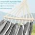 MOSFiATA Hammocks Portable Camping Hammock Upgraded 550lb Comfortable Fabric Hammock with Two Anti Roll Balance Beam and Sturdy Tree Straps for Camping, Patio, Backyard, Outdoor （Gray White）