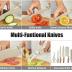 Knife Set, 6-Piece Khaki Professional Kitchen Knife Set for Chef, Super Sharp Knife Set with Universal Knife Block, Anti-Rust Stainless Steel Kitchen Knife Block Set, Ergonomical Design (Khaki)