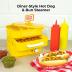 Nostalgia Oscar Mayer Diner-Style Hot Dog Steamer and Bun Warmer, 8 Hot Dog and 4 Bun Capacity, Steam Bratwursts, Sausages, Vegetables, Fish, Dumplings, Yellow