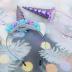 YanJie Unicorn Headband for Girls Shiny Blue Horn Headband Ears Flower Headband Cosplay Costume Accessory Unicorn Horn Headwear for Girls Rave Costume