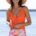 Beachsissi Women's Tummy Control 2 Piece Swimwear Hook Design Printed Tankini Set